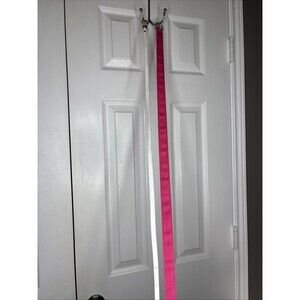 Lot of 2 Women’s Belts White Faux Leather & Pink Ribbon Slim Waist Accessories